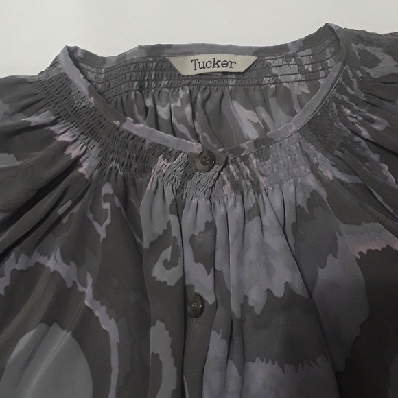 Tucker Button Down 100% Silk Top - Picture 6 of 6